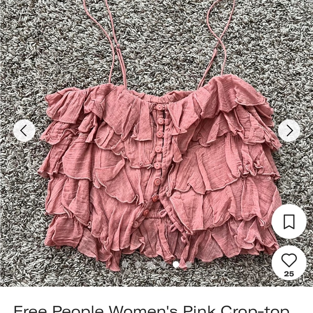 Free people Ruffled Rust Crop Top - Picture 3 of 5